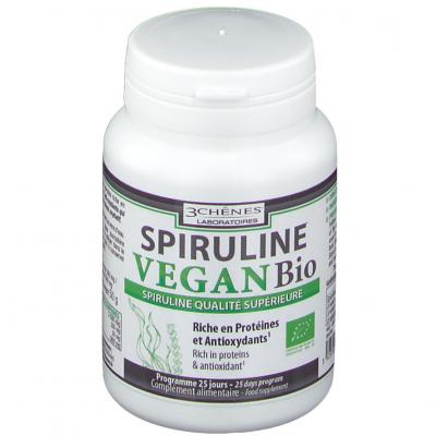 LES 3 CH&Ecirc;NES Spiruline de production biologique 60 comprim&eacute;s