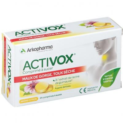 Activox Maux De Gorge, Toux Seche Citron, 24 comprim&eacute;s &agrave; sucer