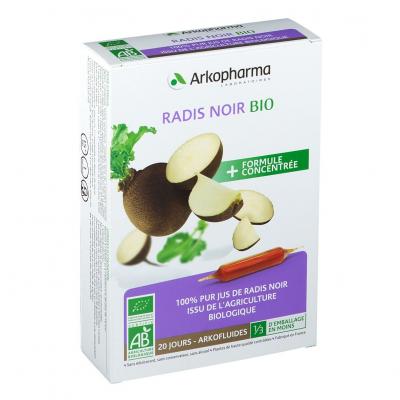 ARKOPHARMA Arkofluides radis noir bo&icirc;te 20 ampoules