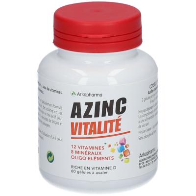 Arkopharma Azinc Adulte Vitalit&eacute; Vitamines C & E Zinc 60 g&eacute;lules