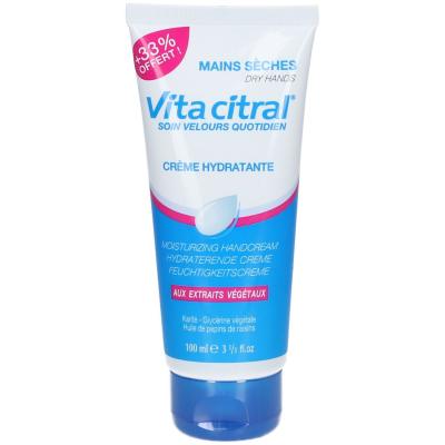 Vita Citral Cr&egrave;me Hydratante Mains S&egrave;ches 100mL + 33% offert