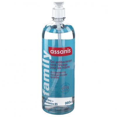 Assanis Family Gel Hydroalcoolique 980 ml - Flacon-Pompe 980 ml