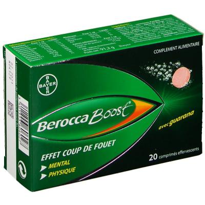 BEROCCA boost effervescent sans sucre bo&icirc;te de 20 comprim&eacute;s