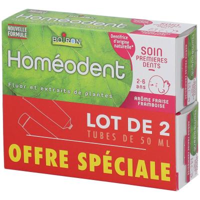 Boiron Hom&eacute;odent soin premi&egrave;res dents 2-6 ans lot de 2x50 ml