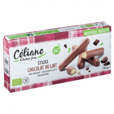 C&eacute;liane Biscuits B&acirc;tonnets au Chocolat au Lait 130 g - Lot de 5