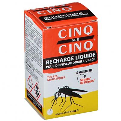 Cinq sur cinq Recharge Liquide pour Diffuseur Anti-Moustiques, 35ml