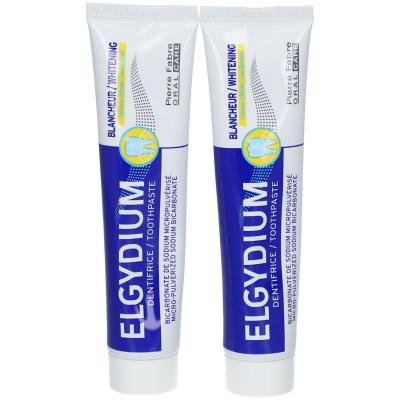 Elgydium Blancheur Dentifrice Fra&icirc;cheur Citron Lot de 2 x 75ml