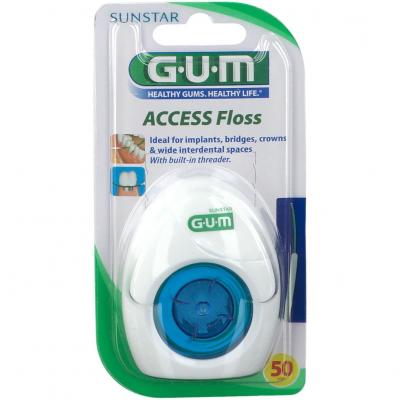 GUM&acute; Implant Floss Floss implants dentaires sans cire 50 fils x 30cm