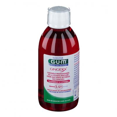 Gum Bain de Bouche Gingidex Traitement d'Attaque Anti-Plaque 300ml