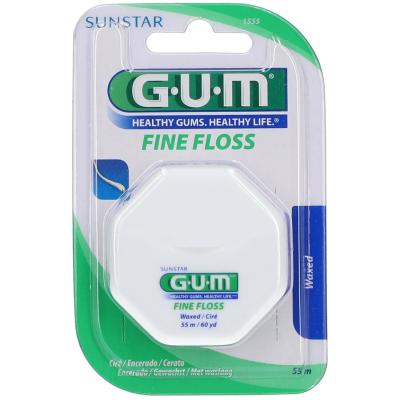 Gum FINE FLOSS 1555 - Fil Dentaire Cylindrique Cir&eacute;, 55 m&egrave;tres
