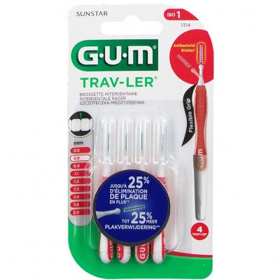 GUM 4 Brossettes Interdentaire Trav-Ler - Blister 4 brossettes
