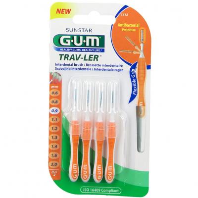 Gum Trav-Ler - Brossettes Interdentaires 0,9 Mm - R&eacute;f. 1412 - 4 Unit&eacute;s