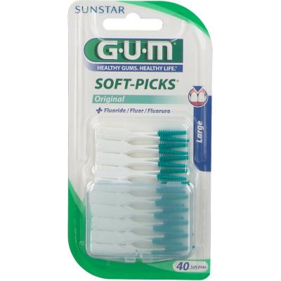 Gum Soft Picks Lot de 3 paquets de 40 brossettes interdentaires Large