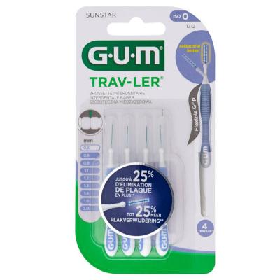 GUM n&deg;1312 Brossettes trav-ler micro fine cylindrique 0.6mm x 4