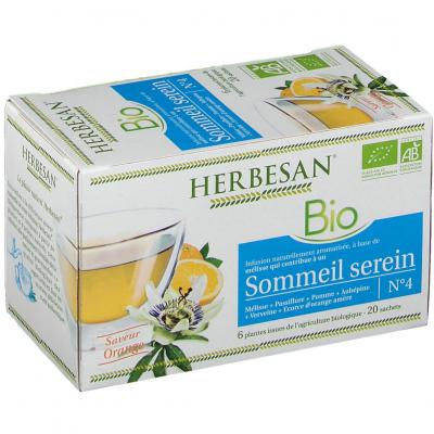 Herbesan Infusion M&eacute;lisse Passiflore Sommeil Serein Bio 20 sachets