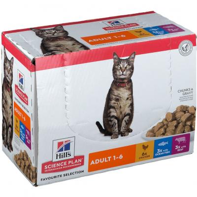 Hill's Science Plan Adult - viande et poisson (48 x 85 g)