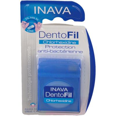 Inava fil dentaire Dentofil chlorhexidine 50 m&egrave;tres lot de 4