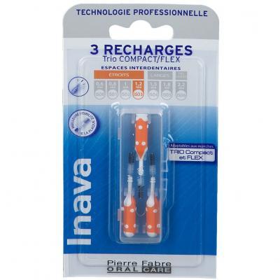 INAVA Brossette 3.5mm extra fine conique orange pack de 3 recharges