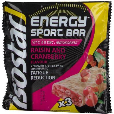 Barres energetiques isostar high energy cranberry 3x40g