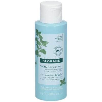 Klorane MENTHE AQUATIQUE BIO - Poudre Purifiante Visage 3 en 1, 50g