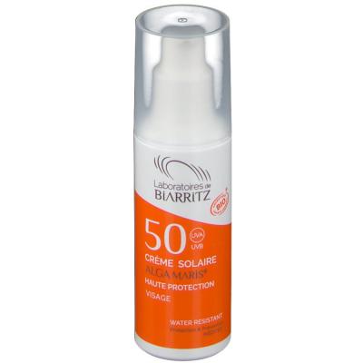 Cr&egrave;me Solaire Visage SPF50 certifi&eacute;e bio 
