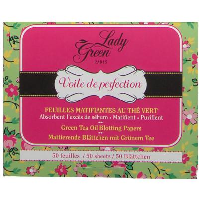 Voile de Perfection Feuilles matifiantes au th&eacute; vert 50 Lady Green