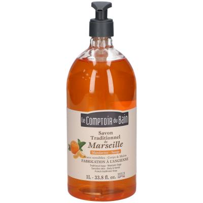 Le Comptoir Du Bain Savon Traditionnel De Marseille Mandarine Sauge 1L
