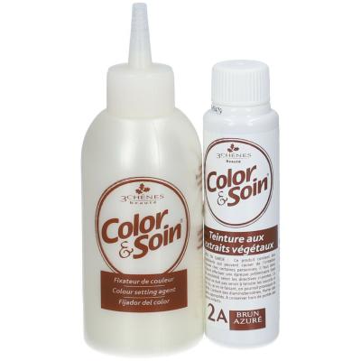 Les 3 ch&ecirc;nes color & soin coloration brun azur&eacute; 2A 135ml