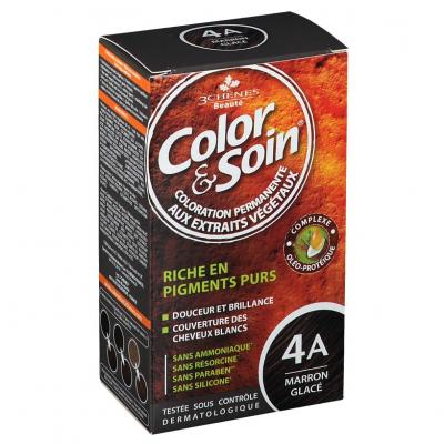 Les 3 Ch&ecirc;nes Color & Soin Coloration Femme - Marron Glac&eacute; : 4A