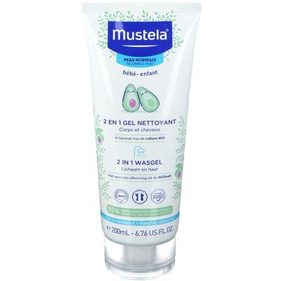 Mustela gel nettoyant 2 en 1 &agrave; l'avocat bio 200ml