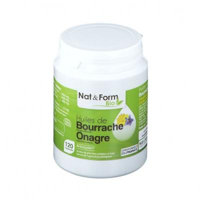 Huile de bourrache + Huile d'onagre bio 120 Nat et Form