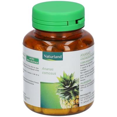 Naturland Ananas Tige 75 V&eacute;g&eacute;caps - Bo&icirc;te plastique 75 v&eacute;g&eacute;caps