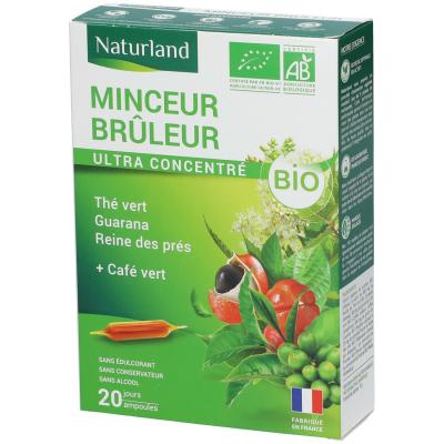 Naturland Minceur Br&ucirc;leur Bio 20 Ampoules - Bo&icirc;te 20 ampoules de 10 ml