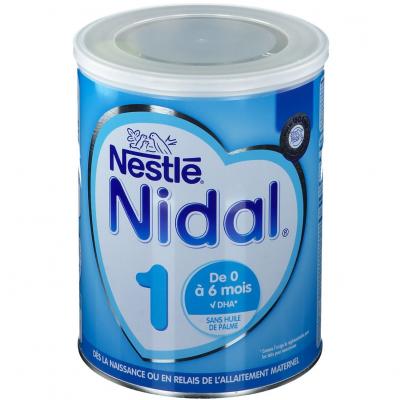 Nidal Lait en Poudre 1er &Acirc;ge - De 0 &agrave; 6 mois, 800g