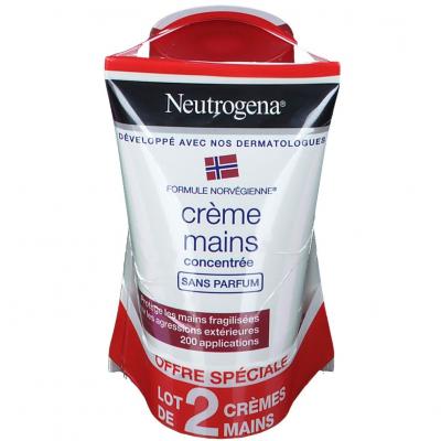 Neutrogena Cr&egrave;me Mains Apaisante Sans Parfum, 2x50ml