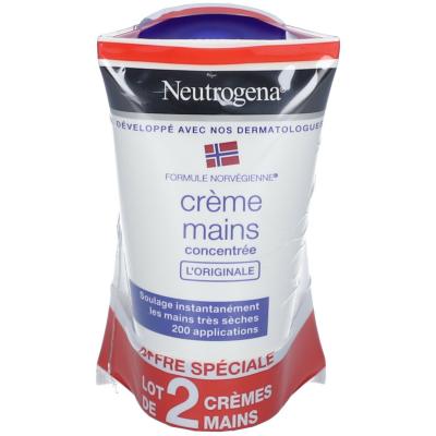 Neutrogena Cr&egrave;me Mains Hydratante Concentr&eacute;e, 2x50ml