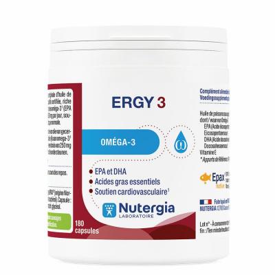 Ergy 3 180 Capsules Om&eacute;ga 3 Nutergia