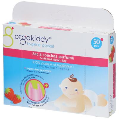 Orgakiddy Sac &Agrave; Couches Parfum&eacute; Fraise X50