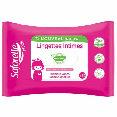 Lingettes Intimes Sans Parfum Saforelle - Le Paquet De 25 Lingettes