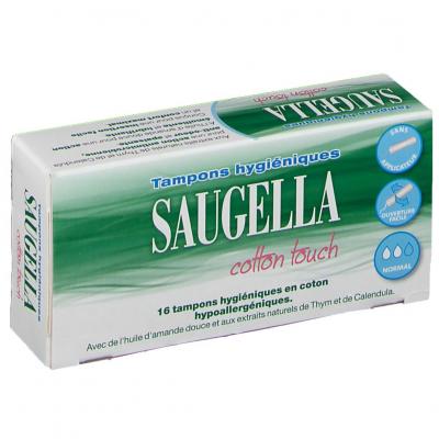 Tampons Hygi&eacute;nique Coton Touh Normal Saugella - La Bo&icirc;te De 16 Tampons