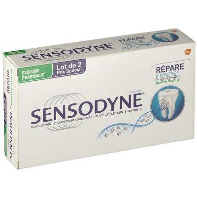 Sensodyne Dentifrice R&eacute;pare et Prot&eacute;ge Menthe Fraiche Lot de 2 x 75ml