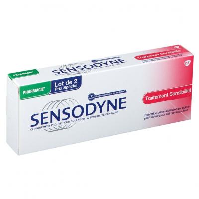 Sensodyne Dentifrice Traitement Sensibilit&eacute; Lot de 2 x 75ml
