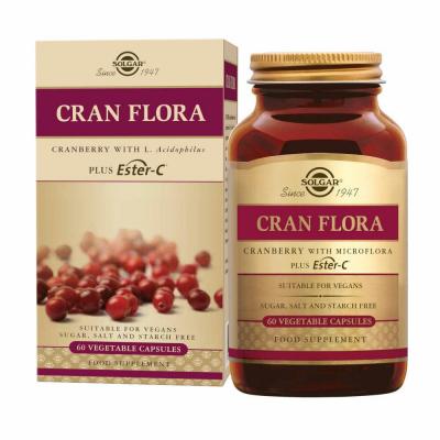 Solgar Cran Flora avec Probiotiques Plus Ester-C 60 g&eacute;lules v&eacute;g&eacute;tales