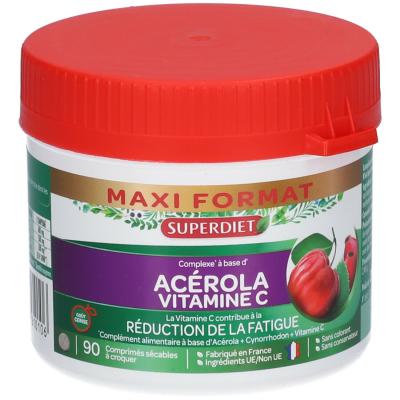 Super Diet Maxi Pot Acerola Vitamine C 90 comprim&eacute;s s&eacute;cables &agrave; croquer