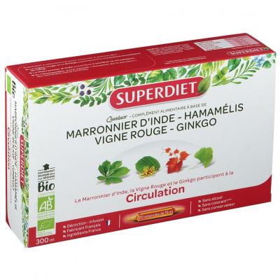 Super Diet Quatuor Vigne Rouge Circulation Bio 20 ampoules de 15ml