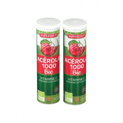 SUPERDIET Ac&eacute;rola 1000 vitamine C bio bo&icirc;te de 24 comprim&eacute;s