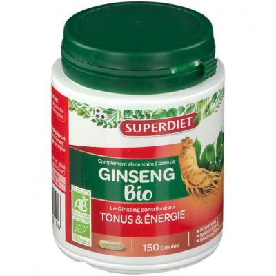 Superdiet Ginseng Panax Ca Meyer Bio - 150 G&eacute;lules - Bo&icirc;te 150 g&eacute;lules