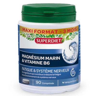 Superdiet Magnesium d'Origine Marine et Vitamine B6 90 comprim&eacute;s