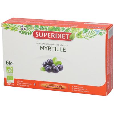 Superdiet Myrtille bio, 20 ampoules de 15ml