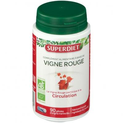 Superdiet Vigne Rouge Bio - 90 G&eacute;lules - Bo&icirc;te 90 g&eacute;lules